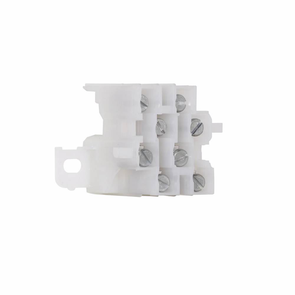 EATON TBBT4 NEMA Modular Miniature Terminal Block With Tang Clamping Collar, 600 V, 30 A, 22 to 10 AWG Wire, 4 Poles, Base Mount