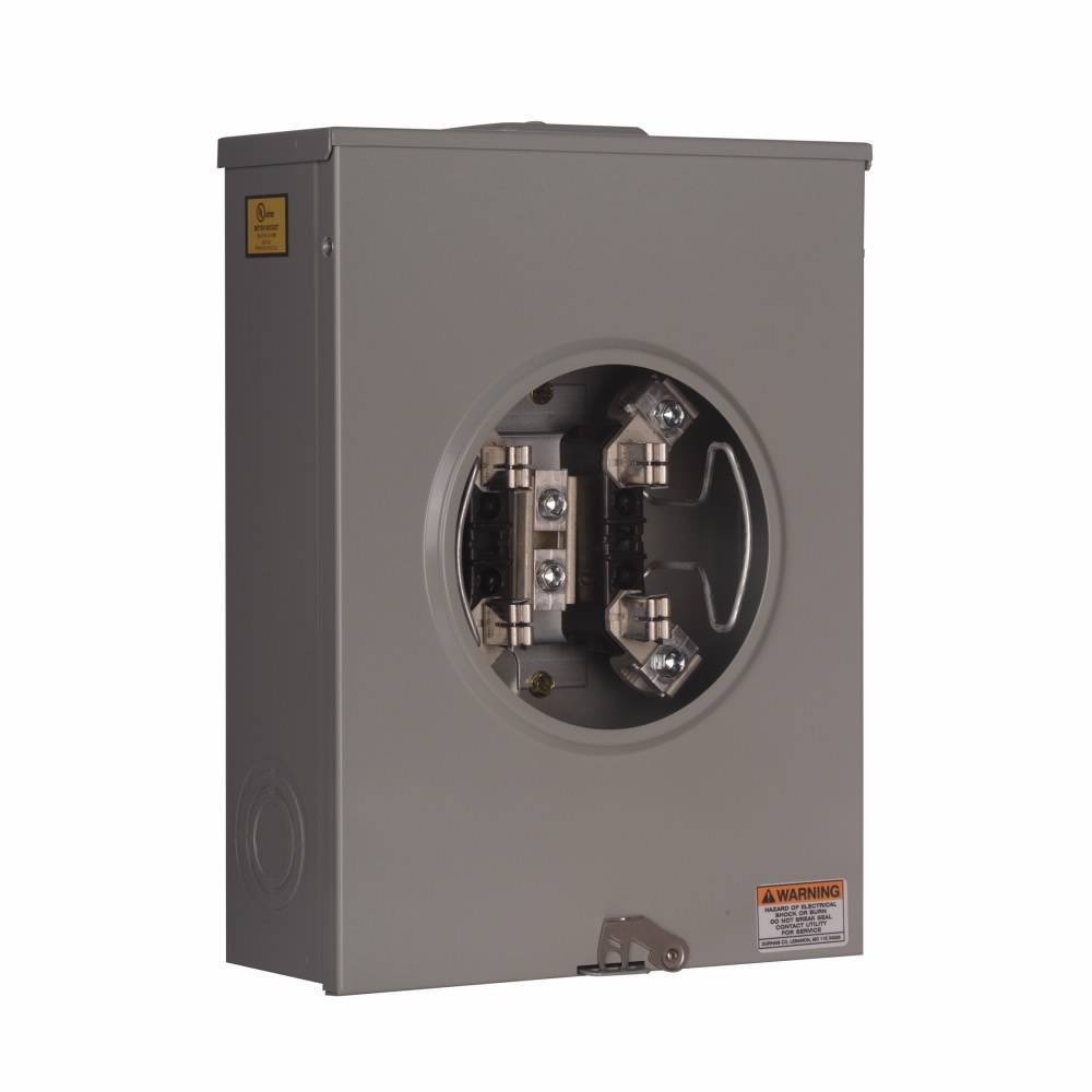 EATON Cutler-Hammer 1009928CH 3-Wire 1-Position Residential Service Single Meter Socket, 600 VAC, 200 A, 1 Phase