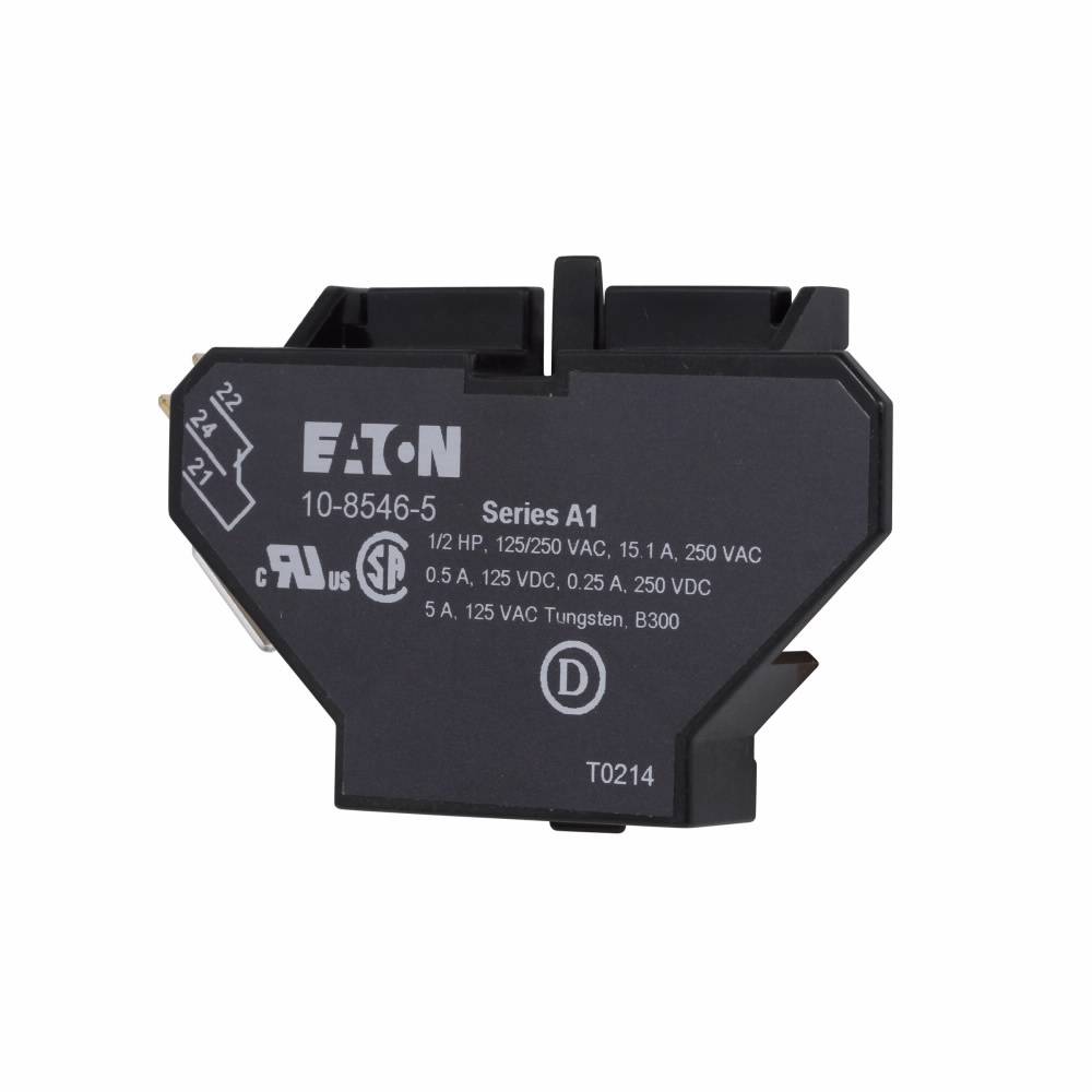 EATON 10-8546-5 SPDT Auxiliary Contact Block, 2 Contacts