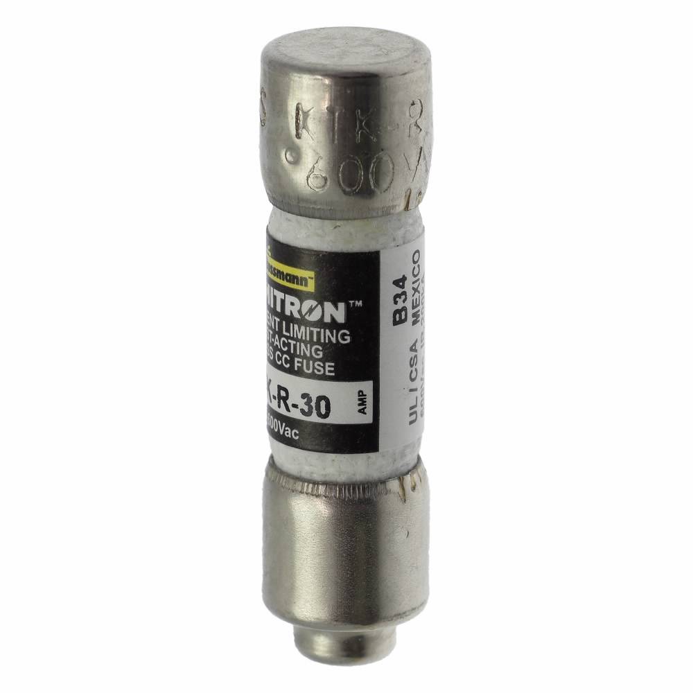 Bussmann Limitron™ KTK-R-30 Current Limiting Fast Acting Fuse, 30 A, 600 V, 200 kAIC Interrupt, CC Class, Cylindrical Body