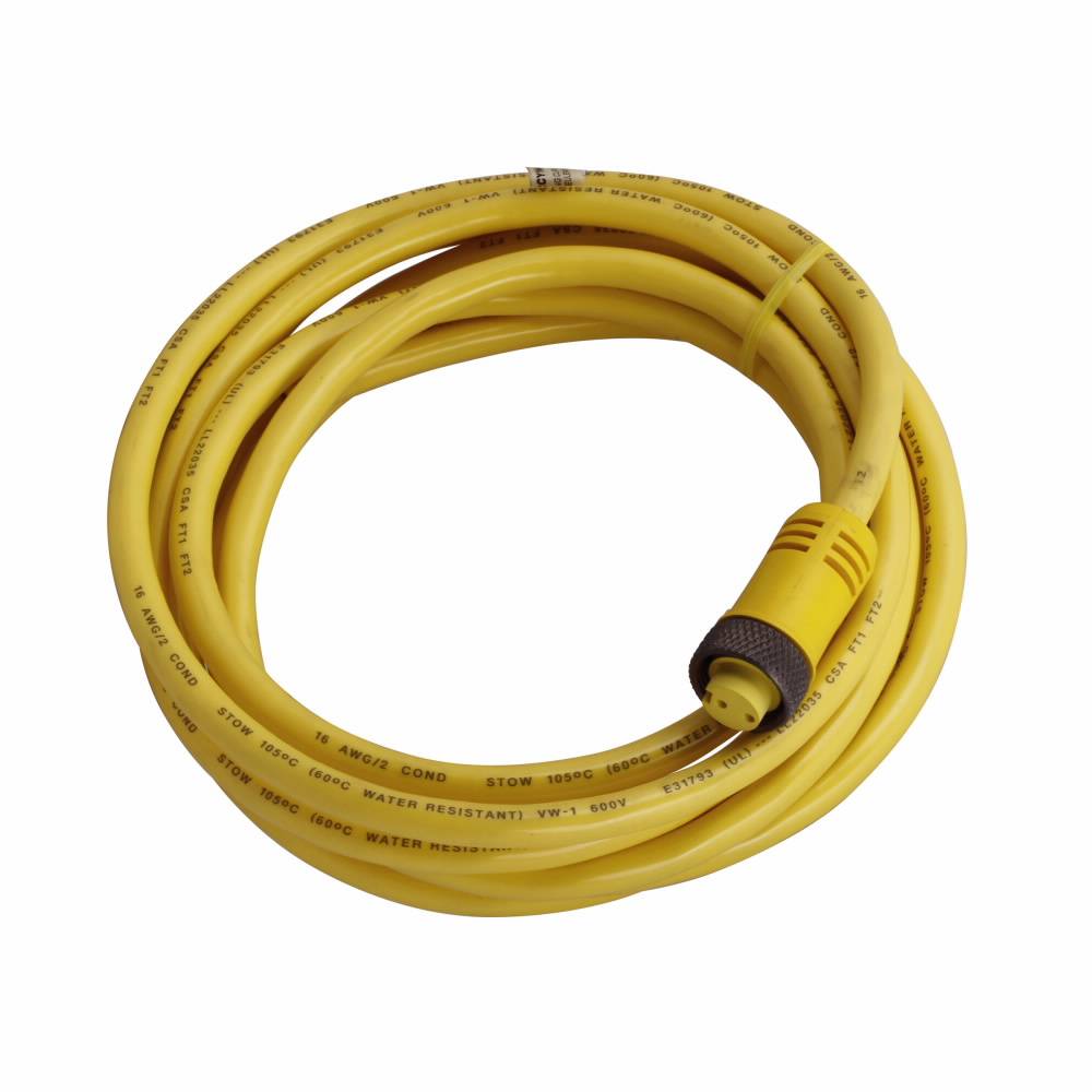 EATON CSMS2D2CY1604 Global Plus 2-Wire Single End Photoelectric Sensor Cable Connector, 2-Pin Mini-Style Straight Female Connector, 13 ft L Cable, 2 Poles, 1 Keyway