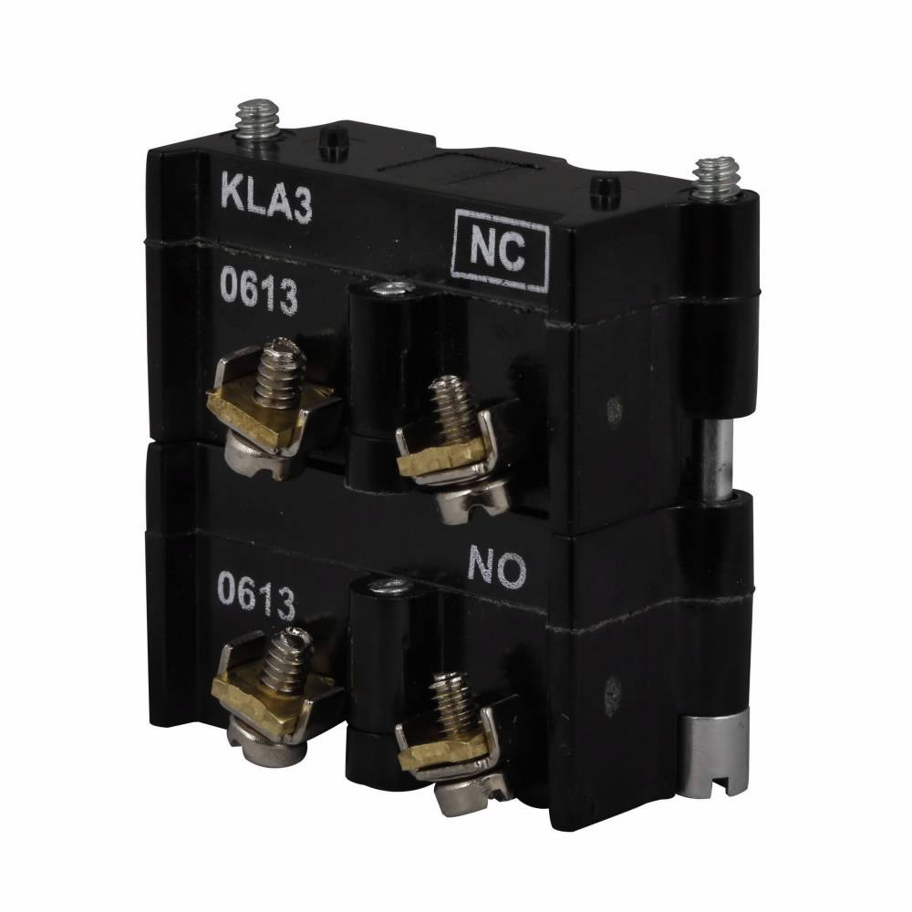 EATON E30KLA3 Multi-Function Square Standard Contact Block, 30.5 mm, 1NC-1NO Contact, 10 A at 600 VAC, 10 A at 250 VDC Contact, Silver Contact