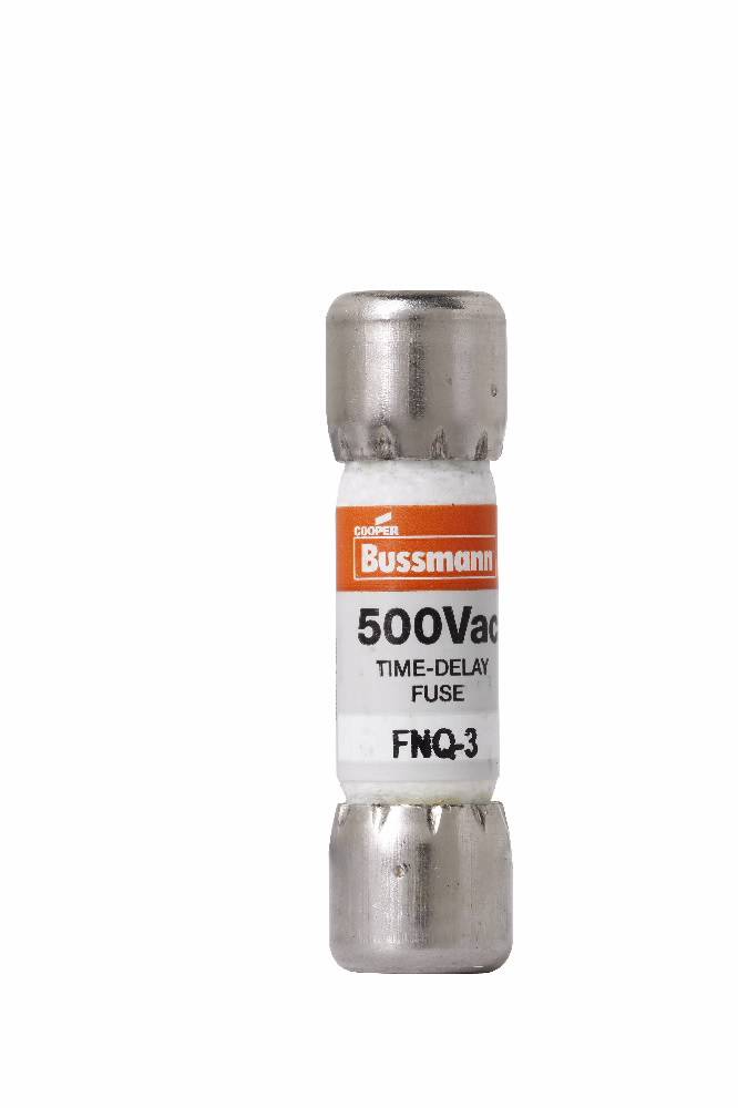 Bussmann Tron® FNQ-3 Time Delay Midget Fuse, 3 A, 500 VAC, 10000 A Interrupt, Class: Supplemental, Cartridge Body