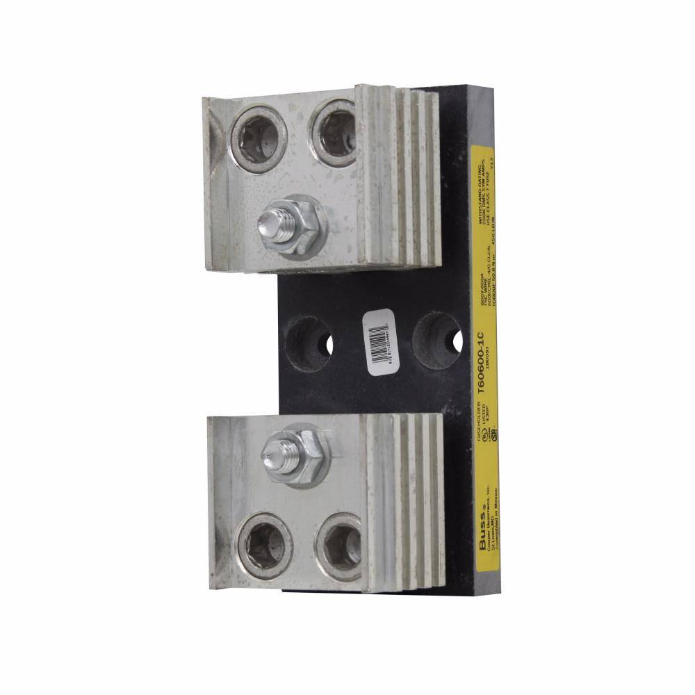 Edison T60600-1C T600 Open Style Fuse Block, 600 VAC/VDC, 401 to 600 A, T Class, 4/0 AWG to 600 kcmil Wire, 1 Pole