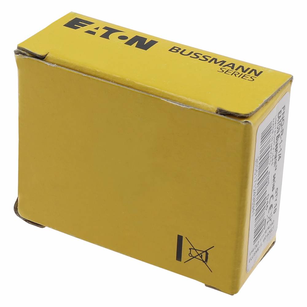 Bussmann CC-Tron® FNQ-R-1-1/4 Current Limiting Time Delay Fuse, 1.25 A, 600 V, 200 kAIC Interrupt, CC Class, Cylindrical Body
