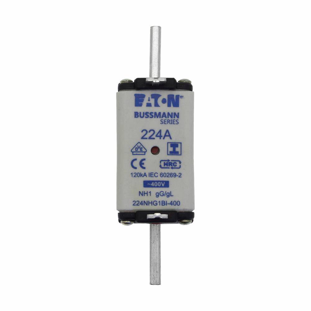 Bussmann 224NHG1BI-400 Size 1 Dual Indicator Low Voltage NH Fuse Link, 400 V, 224 A, For Use With Class C/gG/gL Fuse, Ceramic