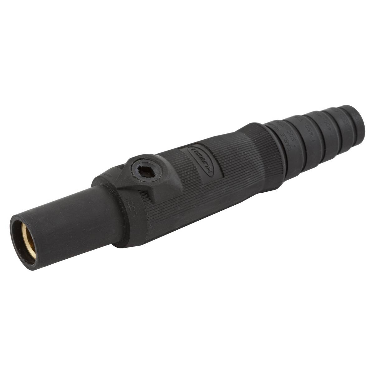 Wiring Device-Kellems HBL15FBKM2 15 Series 1-Pole Female Insulated Standard In-Line Plug With SC/PPC Cord, 600 VAC/250 VDC, 150 A, 8 to 2 AWG Wire, Setscrew Connection