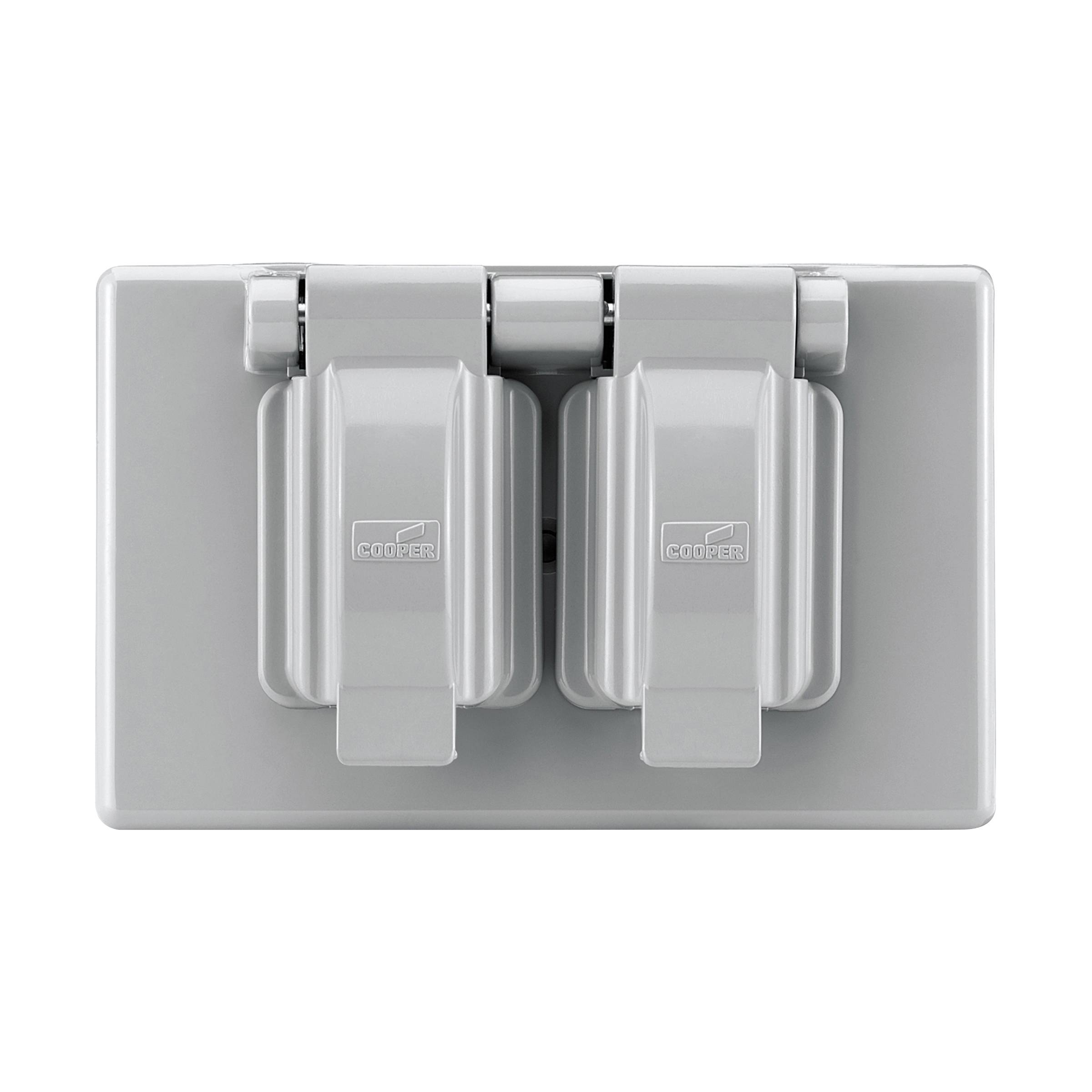 EATON Arrow Hart® S1962 Duplex Receptacle/Combination Device Non-Metallic Stay Open Lid Weather Protective Boot, 4.56 in L x 2.87 in W, Plastic