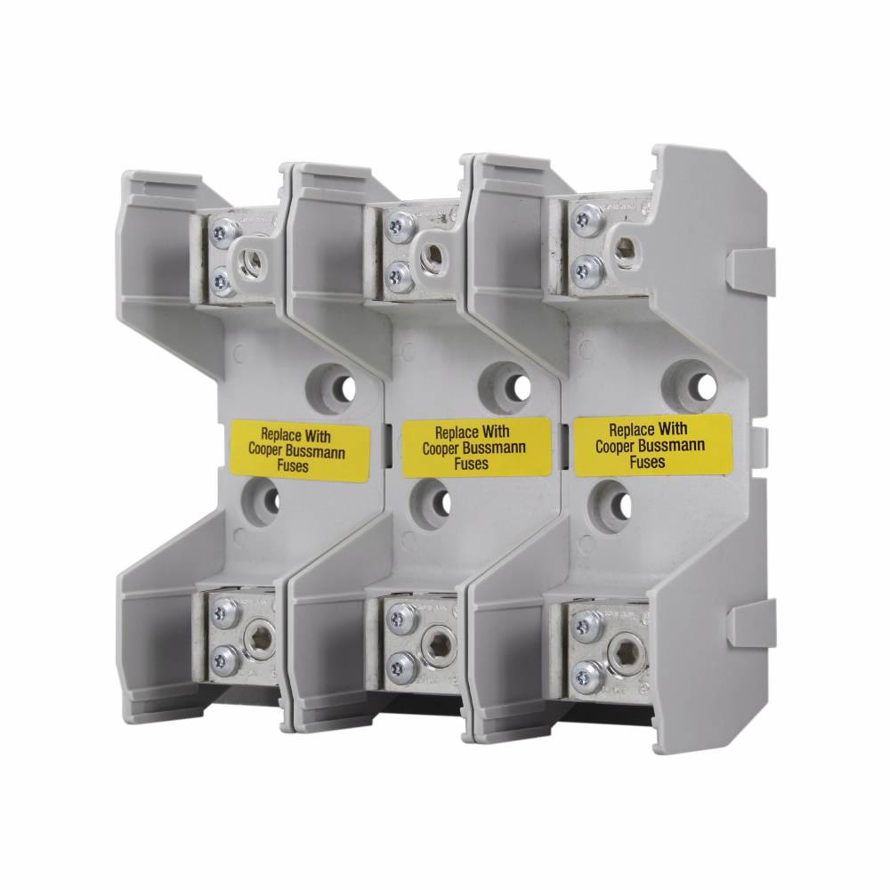 Edison JM60100-3CR JM600 Fuse Block, 600 VAC, 70 to 100 A, J Class, 14 to 1/0 AWG Wire, 3 Poles