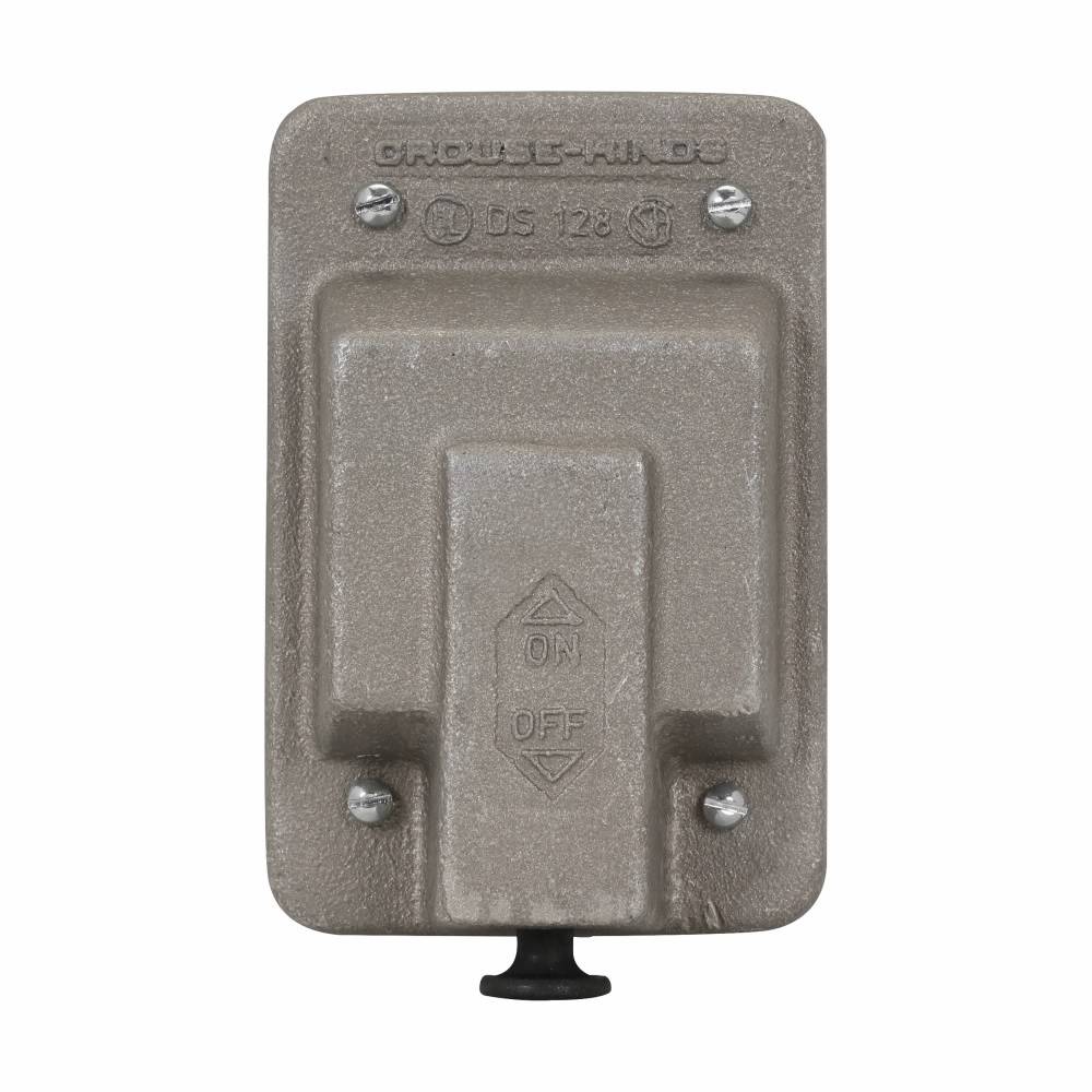 Crouse-Hinds DS128 Raintight Snap Switch Cover With Gasket, Die Cast Aluminum