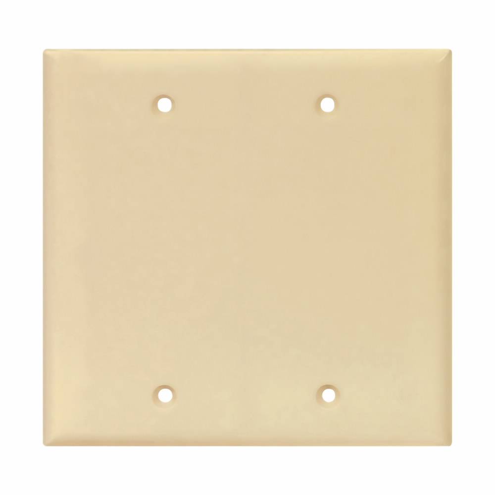 EATON Arrow Hart® PJ23V Mid Size Specification Grade Blank Wall Plate, 2 Gangs, 4.87 in H x 4.94 in W, Polycarbonate, Ivory