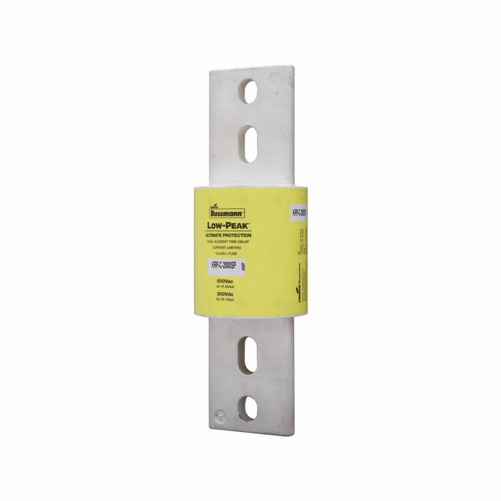 Bussmann Low-Peak™ KRP-C-2000SP KRP-C-SP Current Limiting Time Delay Fuse, 2000 A, 600 VAC/300 VDC, 100/300 kA Interrupt, L Class, Cartridge Body