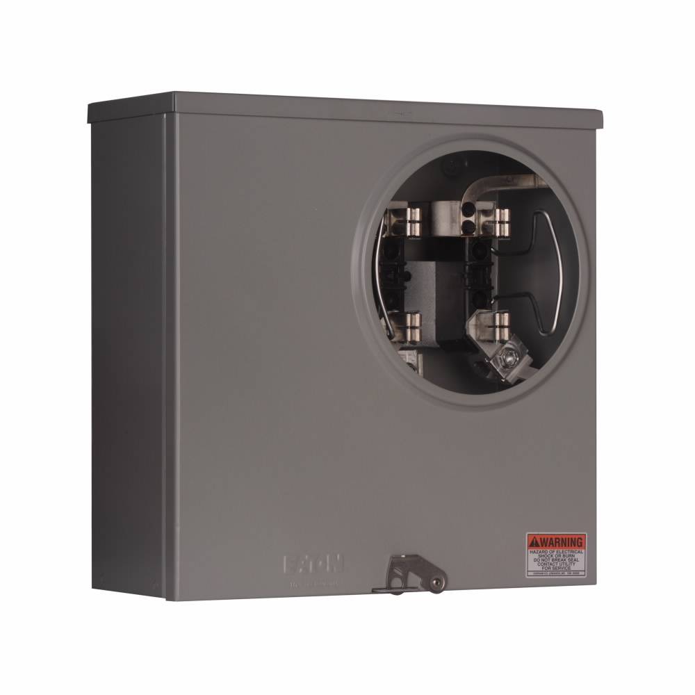 EATON Cutler-Hammer 1008827CH 3-Wire 1-Position Residential Service Single Meter Socket With Horn Bypass, 600 VAC, 200 A, 1 Phase