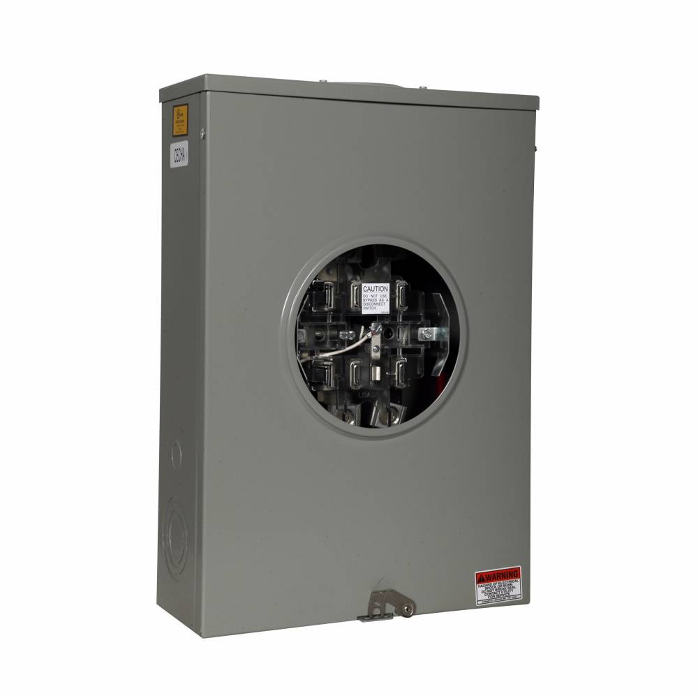 EATON 1007670ECH 1-Position 4-Wire Lever Bypass Meter Socket, 600 VAC, 200 A, 3 Phase
