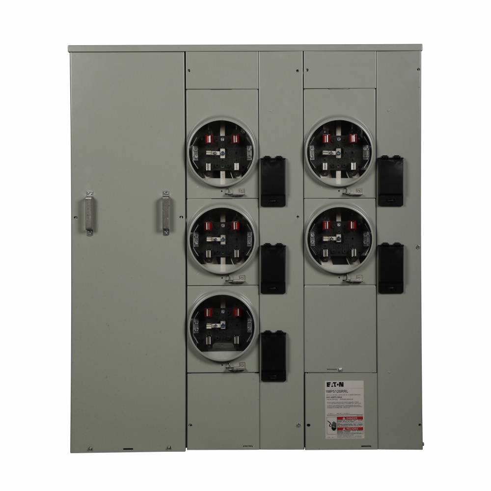 EATON 1MP5126RRL 3-Wire Group Metering Meter Pack, 125 A Self-Contained Socket, Underground Feed, 120/240 VAC, 600 A Bus