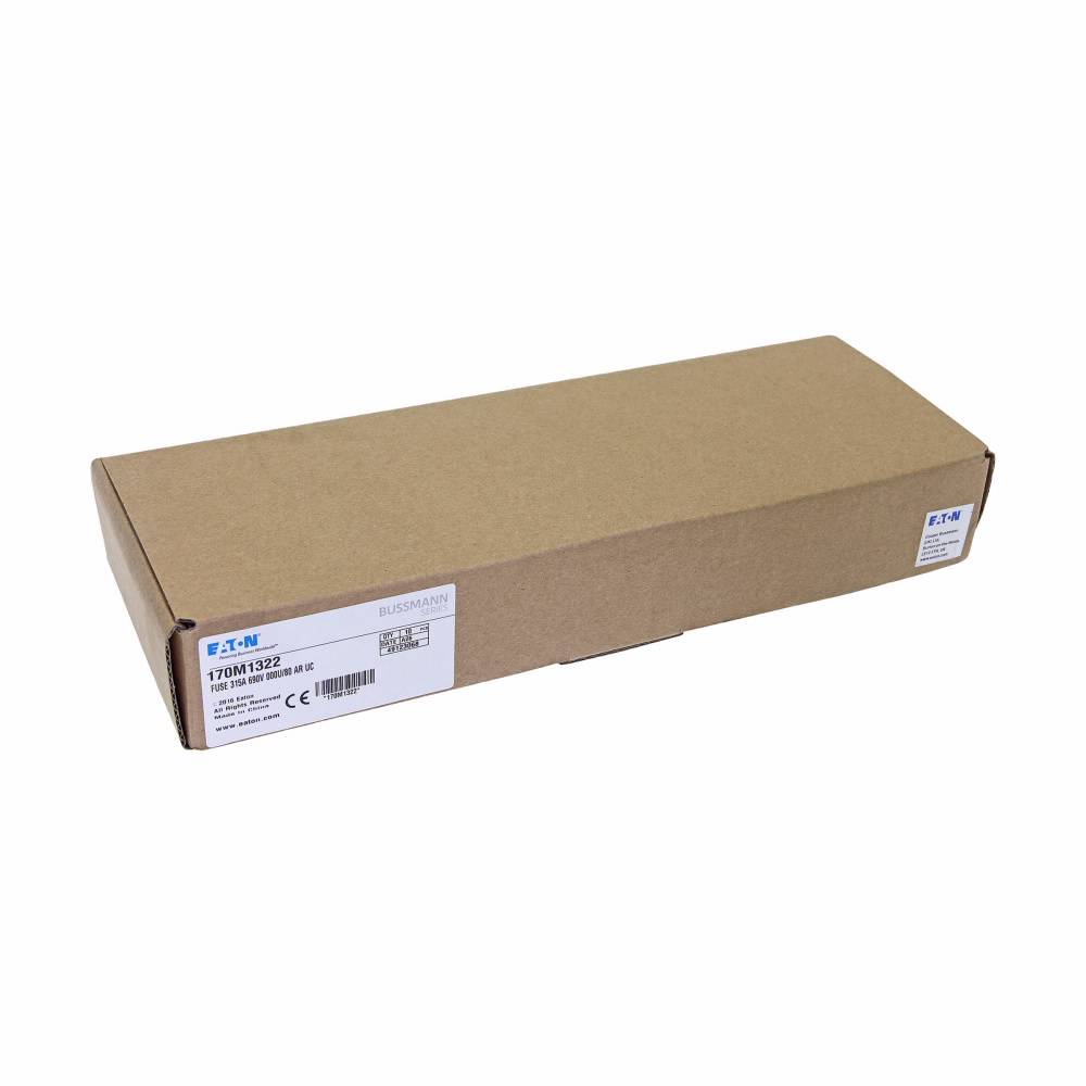 Bussmann 170M1322 Type U/80 High Speed Fuse, 315 A, 690 VAC, 200 kA Interrupt, Class: aR, Square Body