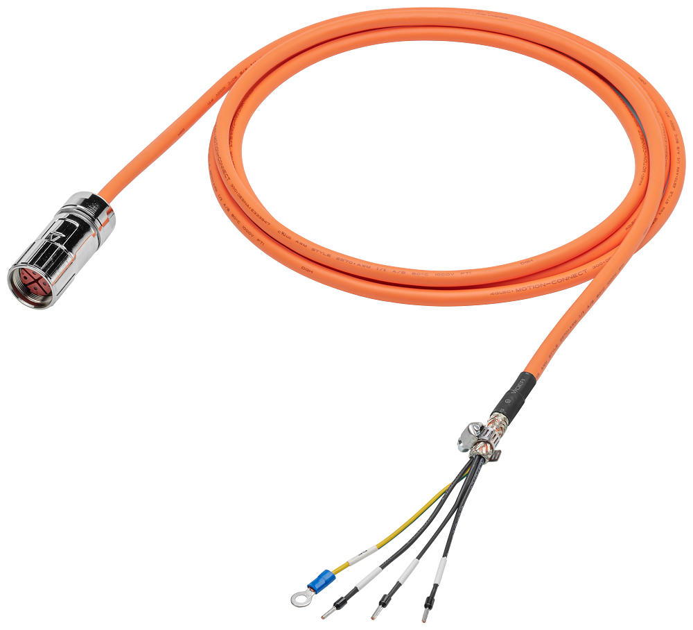 Siemens MOTION-CONNECT® 300 6FX30025CK321CA0 Pre-Assembled Power Cable, (4) 2.5 sq-mm, 20 m L