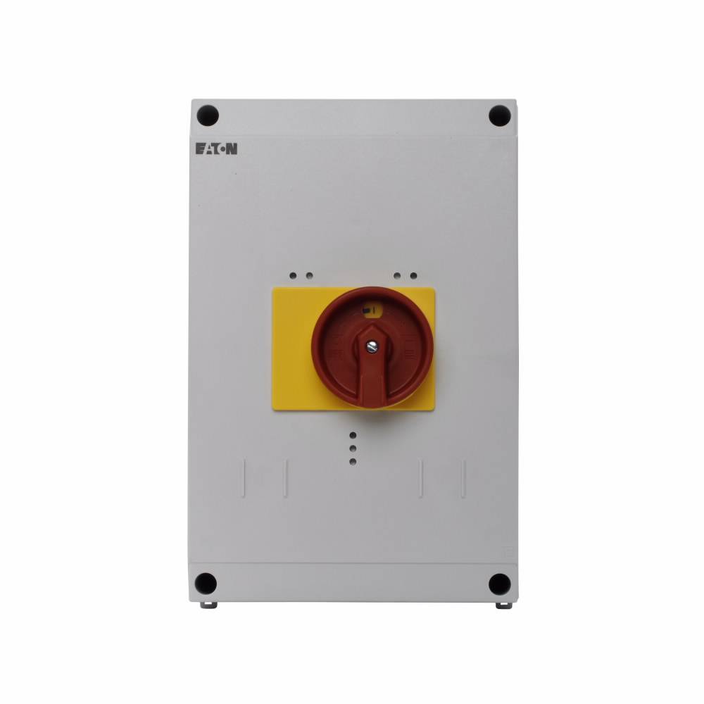 EATON XTPAXENCSD65RY Insulated Enclosure With Red/Yellow Rotary Handle, NEMA 1/12/3R/4X NEMA Rating, 9.45 in H x 6.3 in W x 7.76 in D