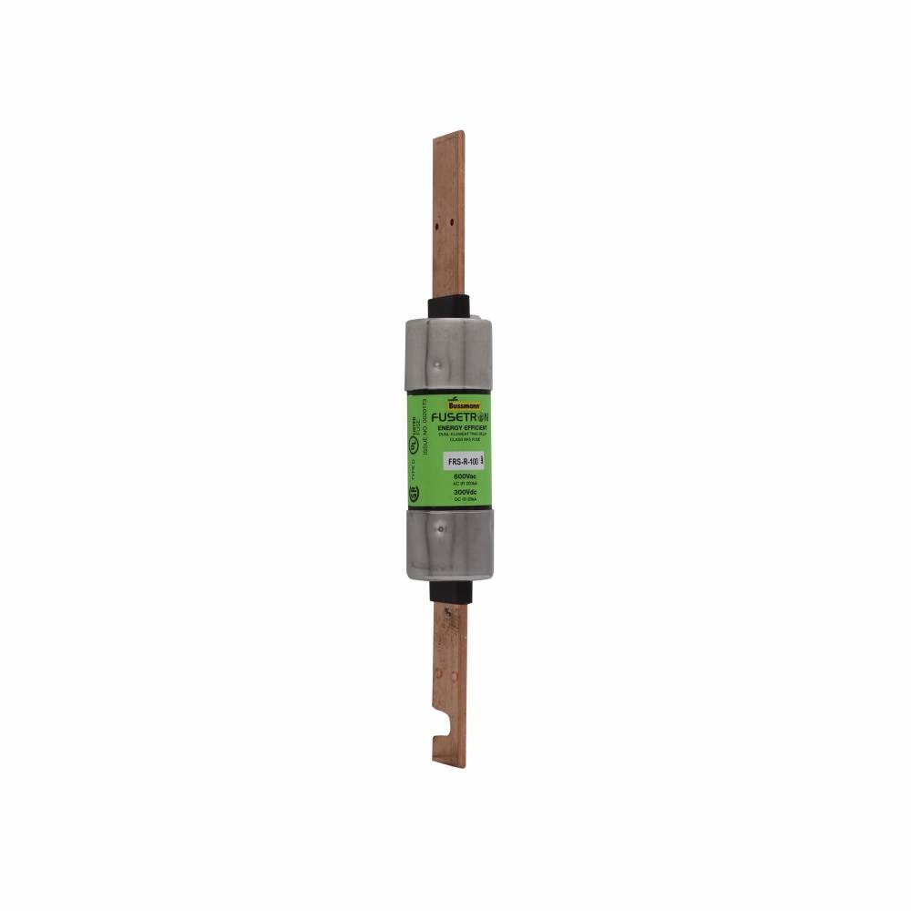 Bussmann Fusetron™ FRS-R-100 Advanced Protection Current Limiting Energy Efficient Low Voltage Time Delay Fuse, 100 A, 600 VAC/300 VDC, 20/200 kA Interrupt, RK5 Class, Cartridge Body