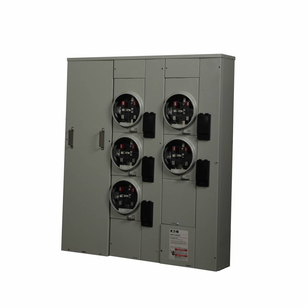 EATON 1MP5126RRL 3-Wire Group Metering Meter Pack, 125 A Self-Contained Socket, Underground Feed, 120/240 VAC, 600 A Bus