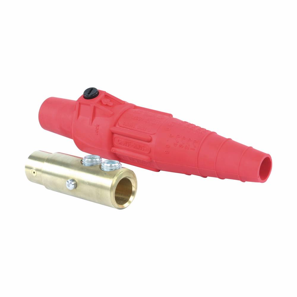 Crouse-Hinds Cam-Lok™ E-Z1016-8388 J Series E-Z1016 Female Non-Vulcanized Single Pole Plug, 600 VAC/VDC, 400 A, 2 to 4/0 AWG Wire, Double Set Screw Connection, NEMA 3R/4 NEMA Rating