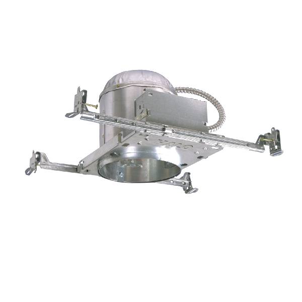 Halo H7ICT H7 Series Line Voltage New Construction Single Wall Recessed Lighting Housing, Incandescent Lamp, IC Insulation, 120 VAC, 6-1/2 in Ceiling Opening, Aluminum Housing