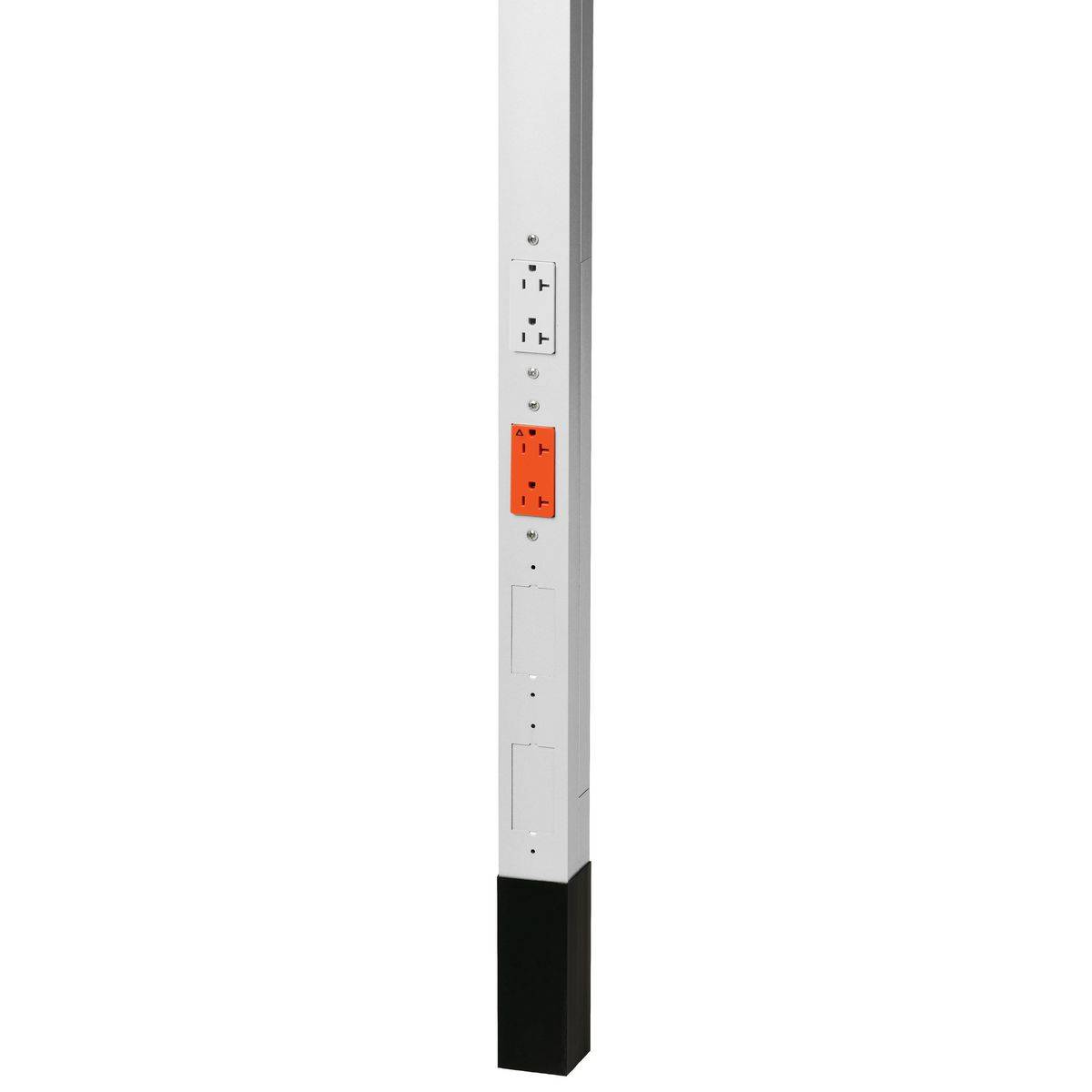 PREMISE WIRING HBLPP10IGW 19-Strands Pre-Wired Service Pole, (2) Receptacles, (2) Knockouts Capacity, 4 Outlets, 10 ft 2 in L x 2.13 in W, Aluminum