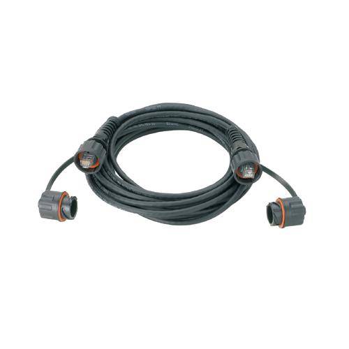 Panduit® IndustrialNet™ IUTP6X3MBL Flame-Retardant Patch Cord With Plug Caps, Cat 6A, 24 AWG Shielded Twisted Pair U/UTP Stranded Copper Conductor, RJ45 T568B 8-Position Modular Plug with Bulkhead and Dust Cap Connector, 3 m L Cord