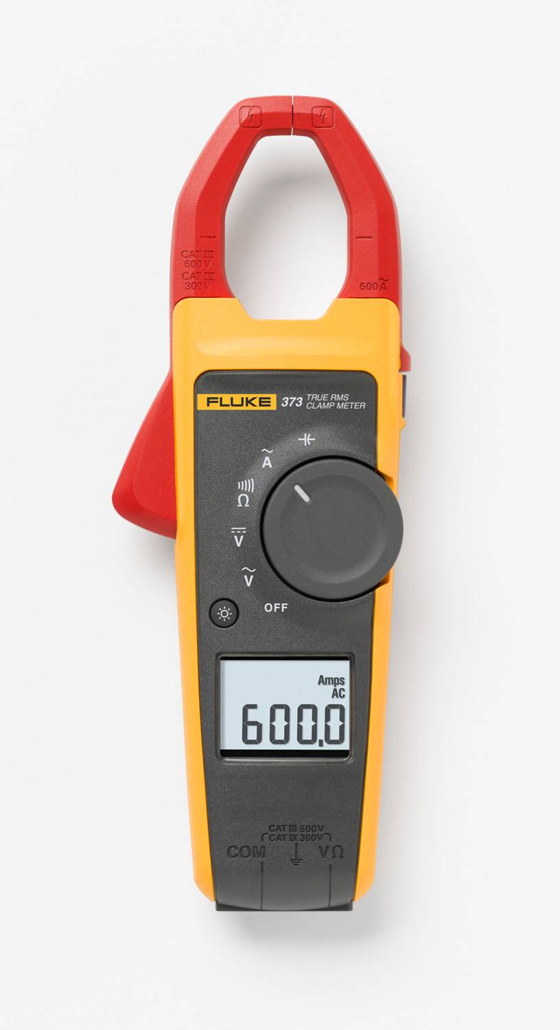Fluke® FLUKE-373 Clamp Meter, 600 A, 600 VAC/VDC, 6000 Ohm, Dual Backlit Display
