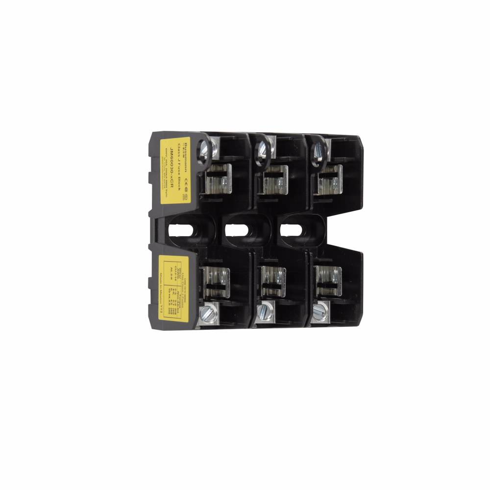 Edison JM60030-3CR Fuse Block, 600 VAC, 1/2 to 30 A, Class: J, 14 to 2 AWG, 8 to 2 AWG Wire, 3 Poles