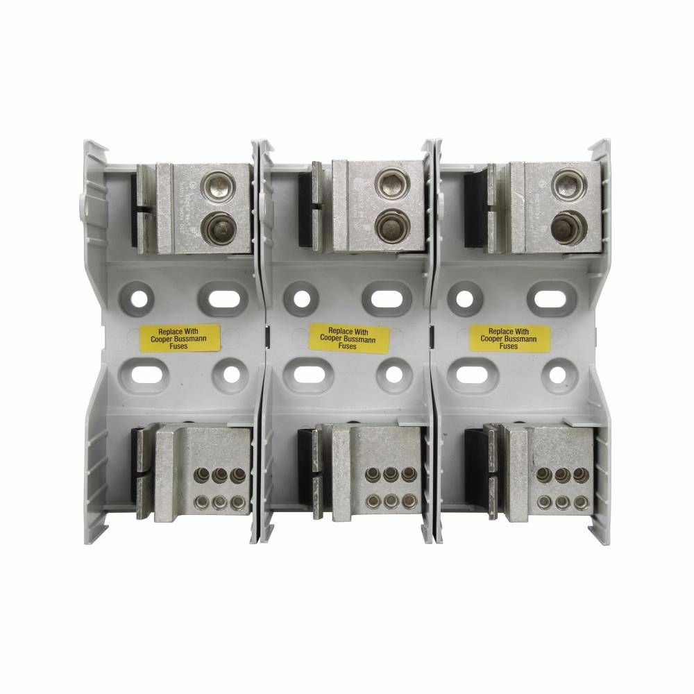Edison JM60400-3MW26 JM600 Fuse Block, 600 VAC, 225 to 400 A, J Class, 6 AWG to 350 kcmil Wire, 3 Poles