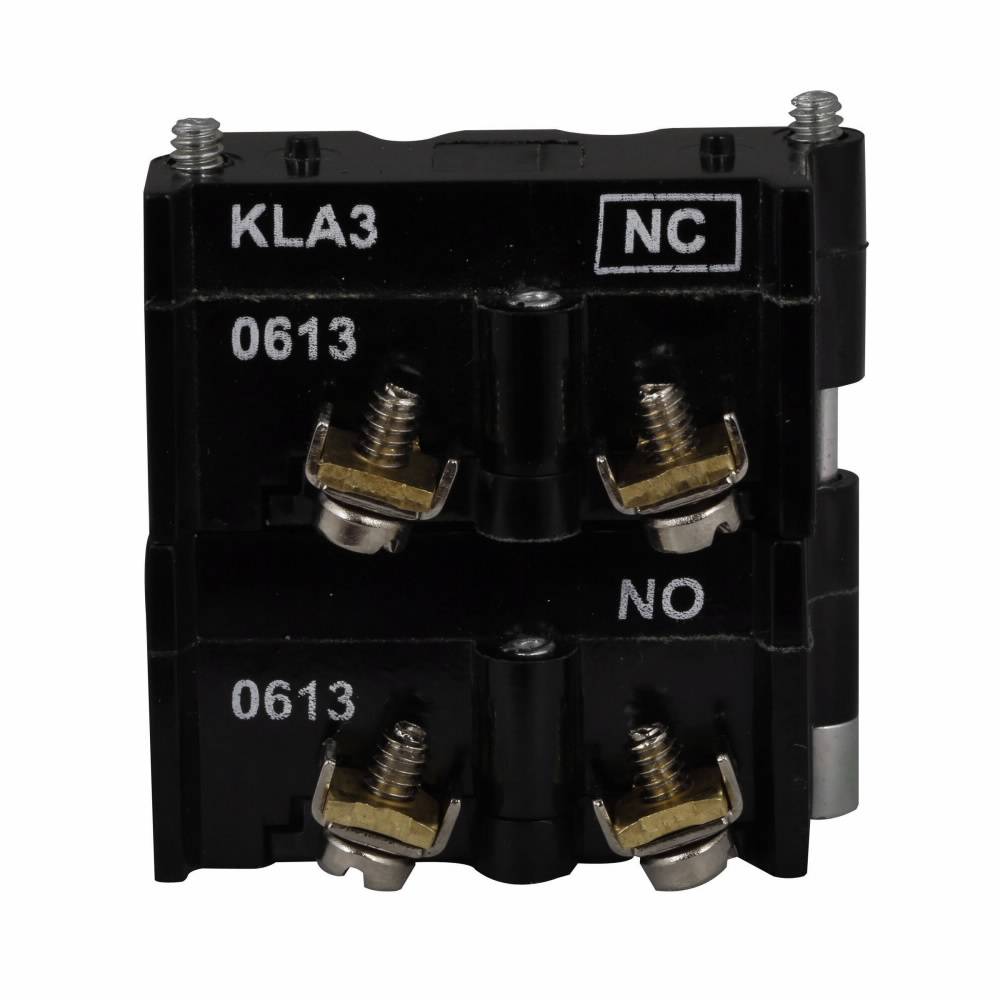 EATON E30KLA3 Multi-Function Square Standard Contact Block, 30.5 mm, 1NC-1NO Contact, 10 A at 600 VAC, 10 A at 250 VDC Contact, Silver Contact