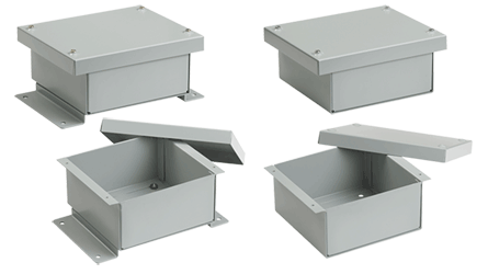 nVent HOFFMAN A10R104HM A90RH Enclosure, 10 in L x 10 in W x 4 in D, NEMA 3R/IP32 NEMA Rating, Steel