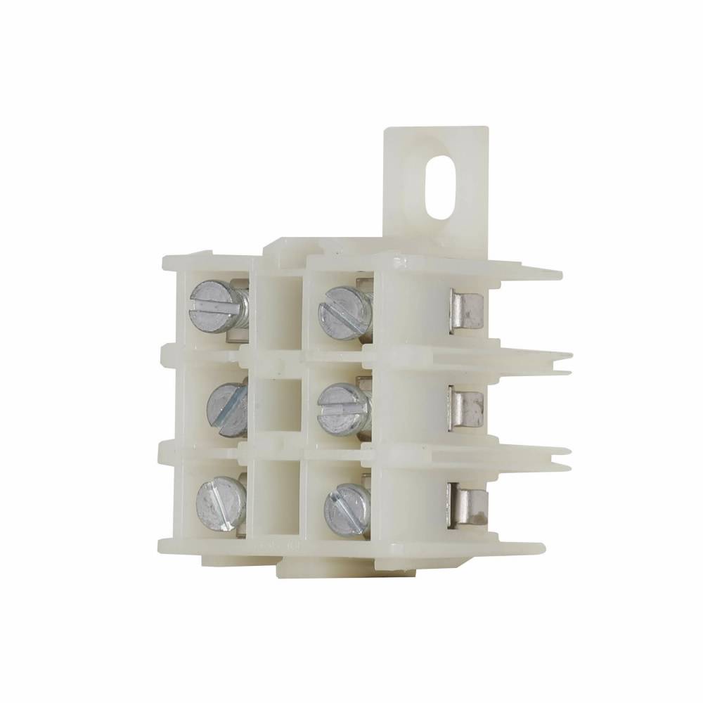EATON TBABT3 NEMA Modular Standard Terminal Block, 600 V, 40 A, 22 to 8 AWG Wire, 3 Poles, Base Mount
