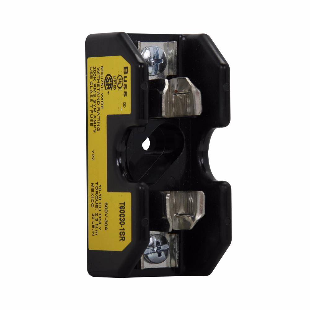 Bussmann T60030-1SR Modular Open Style Fuse Block, 600 VAC/VDC, 0 to 30 A, Class: T, 18 to 10 AWG Wire, 1 Pole