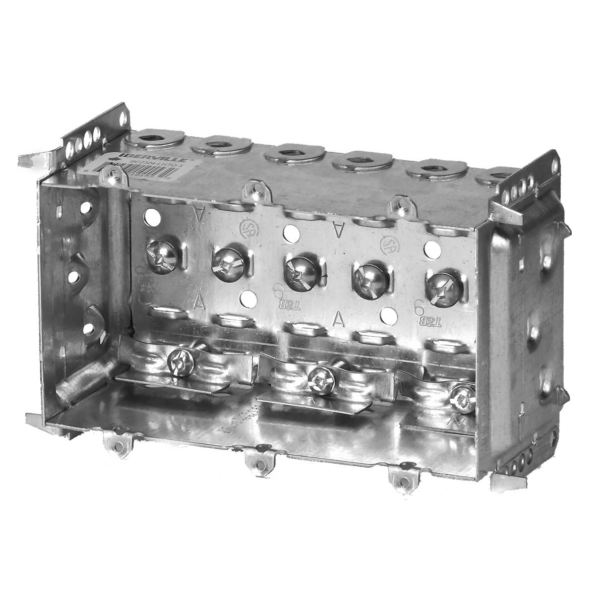 Iberville® BC2304-LHTQ-3 Non-Gangable Device Box, Steel, 39.5 cu-in, 3 Gangs, 3 Outlets, 3 in H x 5-1/2 in W x 2-1/2 in D