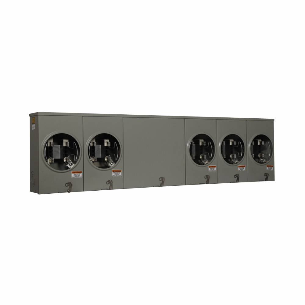 EATON 1004439BCH 5-Position 3-Wire Meter Socket, 600 VAC, 200 A, 1 ph Phase
