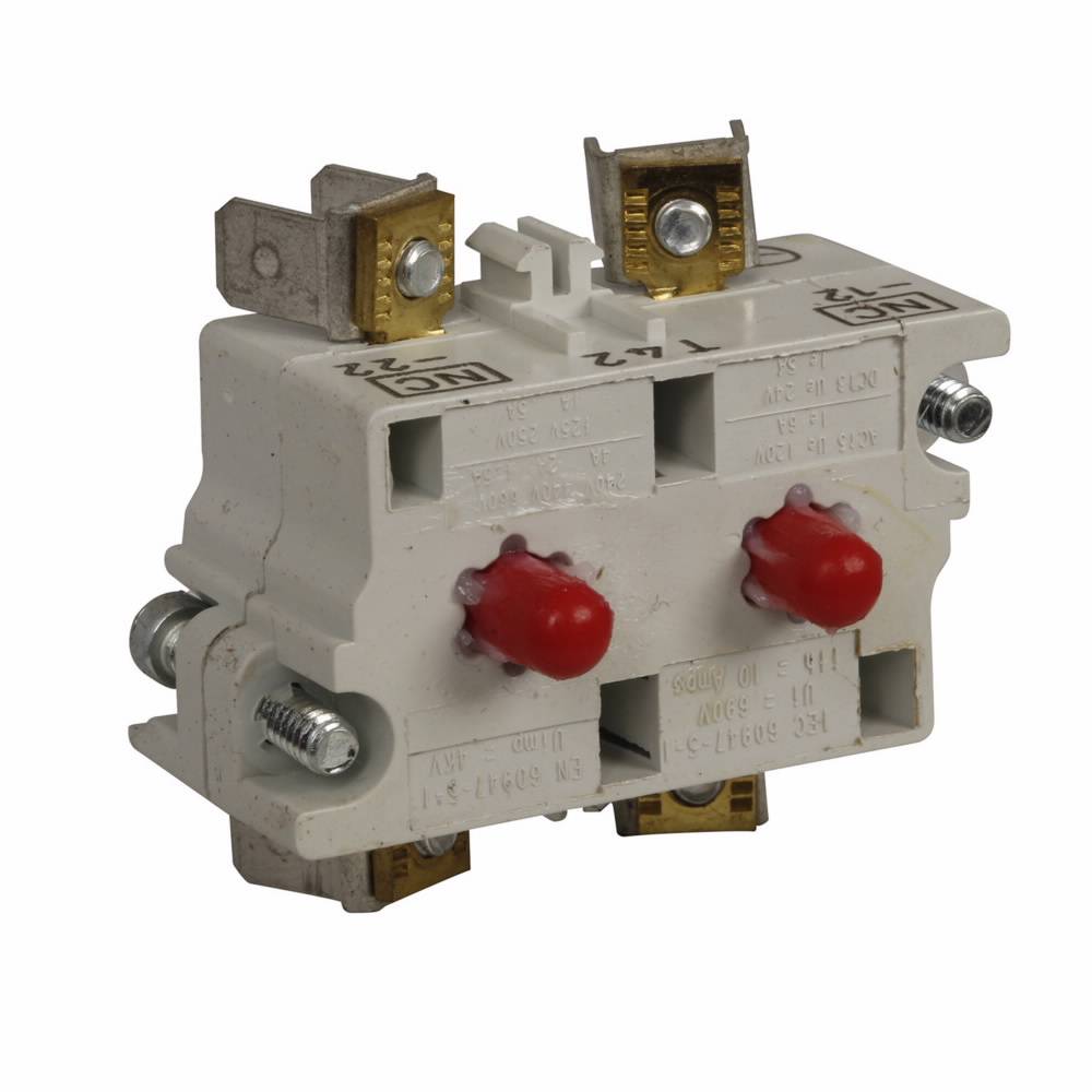 EATON 10250T42 Heavy Duty Standard Contact Block, 30.5 mm, 2NC Contact, 10 A at 600 VAC, 5 A at 250 VDC Contact, Silver Contact, Momentary Action, Gray