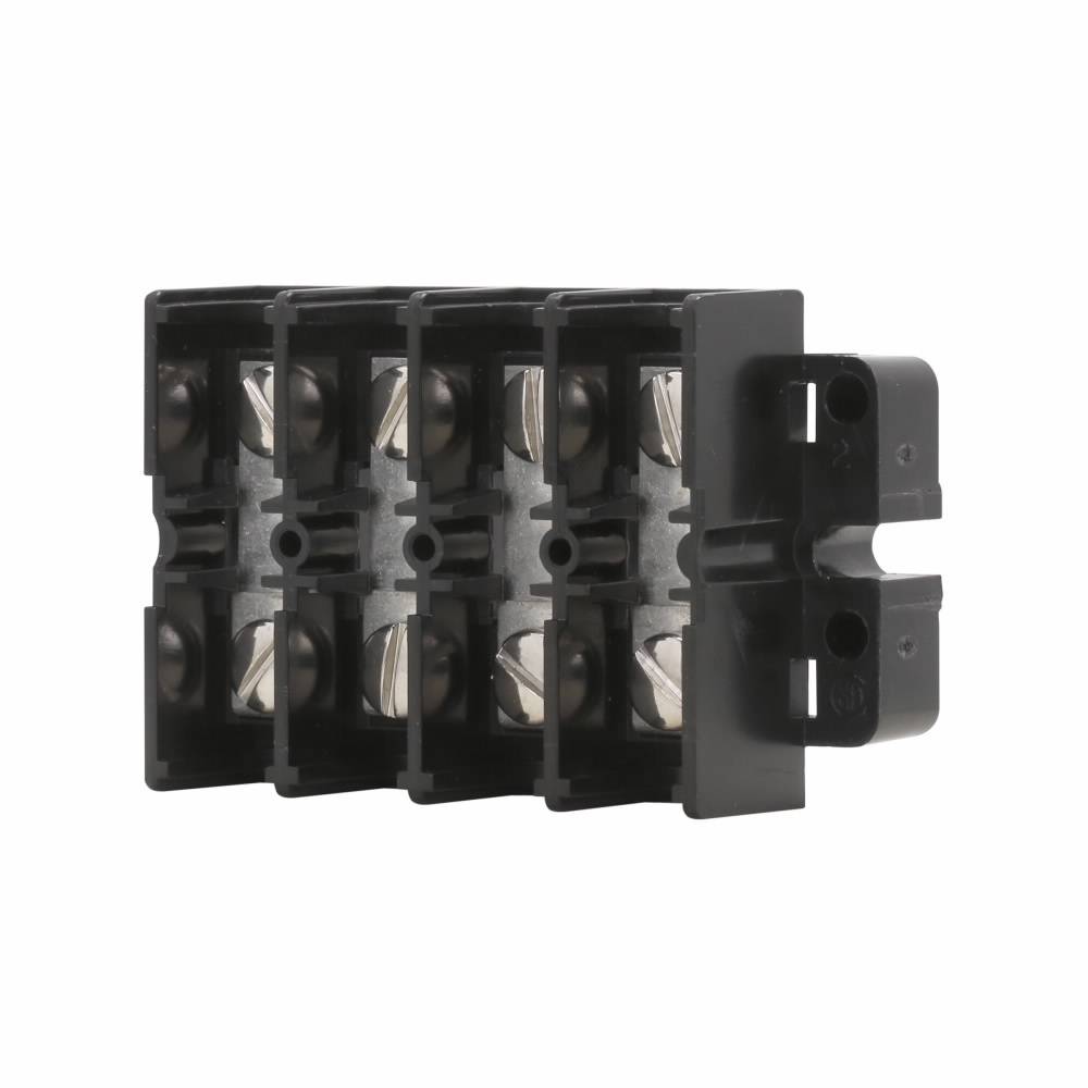 Bussmann KUXRL6-00WCNUV Short Block Terminal Block Strips and Barrier Block, 600 V, 60 A, Black