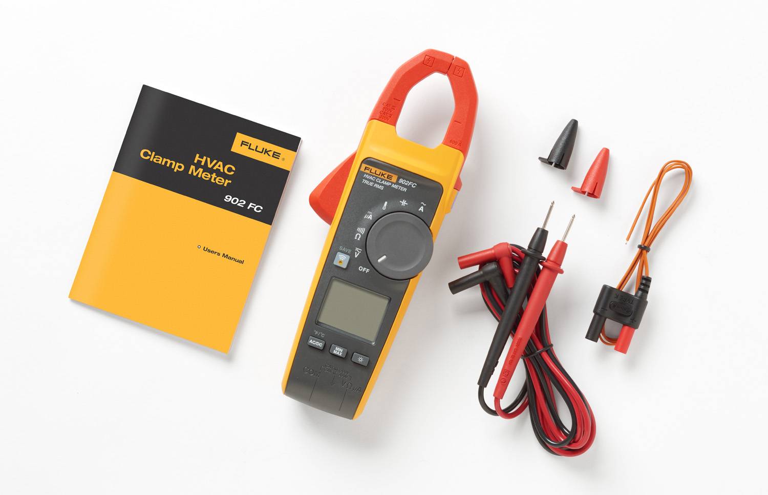 Fluke® FLUKE-902FC HVAC Wireless Clamp Meter, 0.01/0.1 A, 600 VAC/VDC, 60/600/6000 kOhm