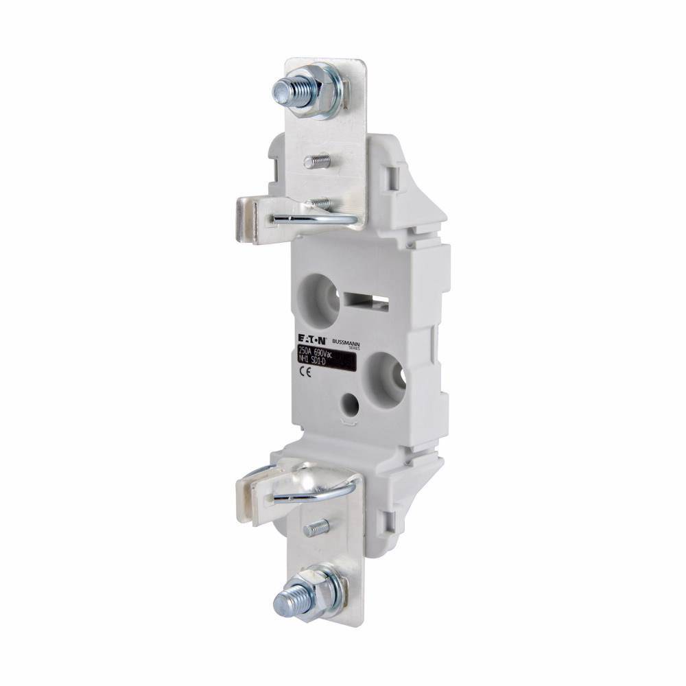 Bussmann SD1-D Screw, For Use With NH Base, NH1 Fuse Link, 400/500/690 VAC NH Series Class gG/aM Low Voltage Fuse, 690 V, 250 A, DIN Rail, Threaded Mount, 1/4 in Screw, Thermoplastic, Silver