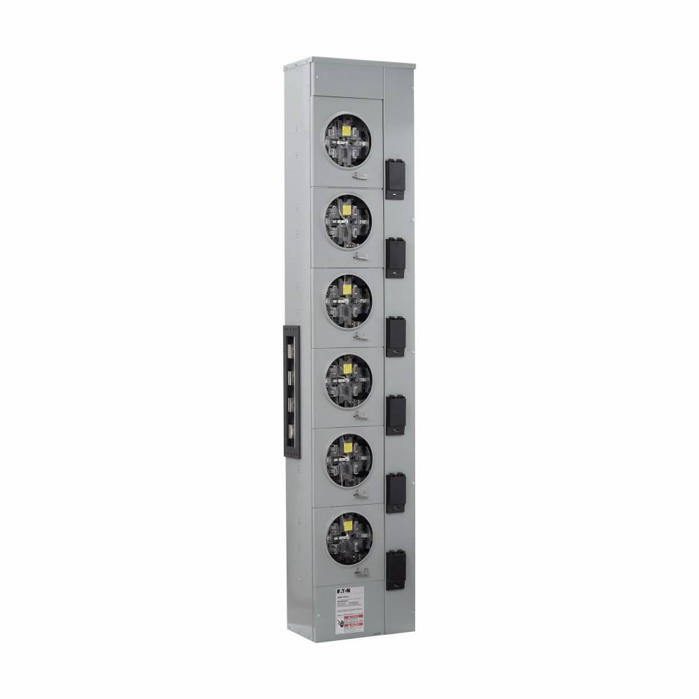 EATON 1009693CH 2-Position 3-Wire Horizontal Ganged Horn Bypass Meter Socket, 600 VAC, 100 A, 1 ph Phase