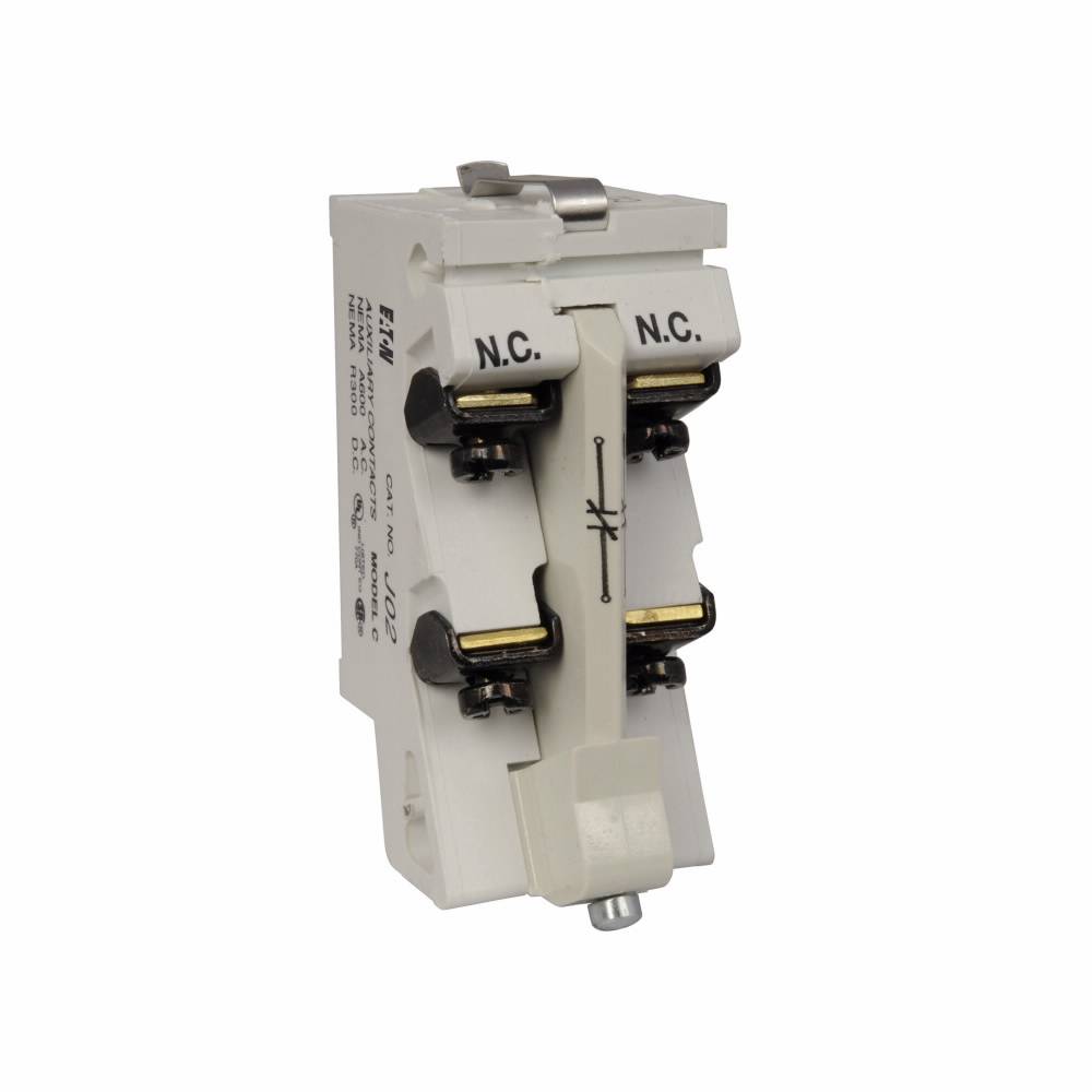 EATON J02 Type J Auxiliary Contact, 2NC Contacts, Silver Cadmium Alloy