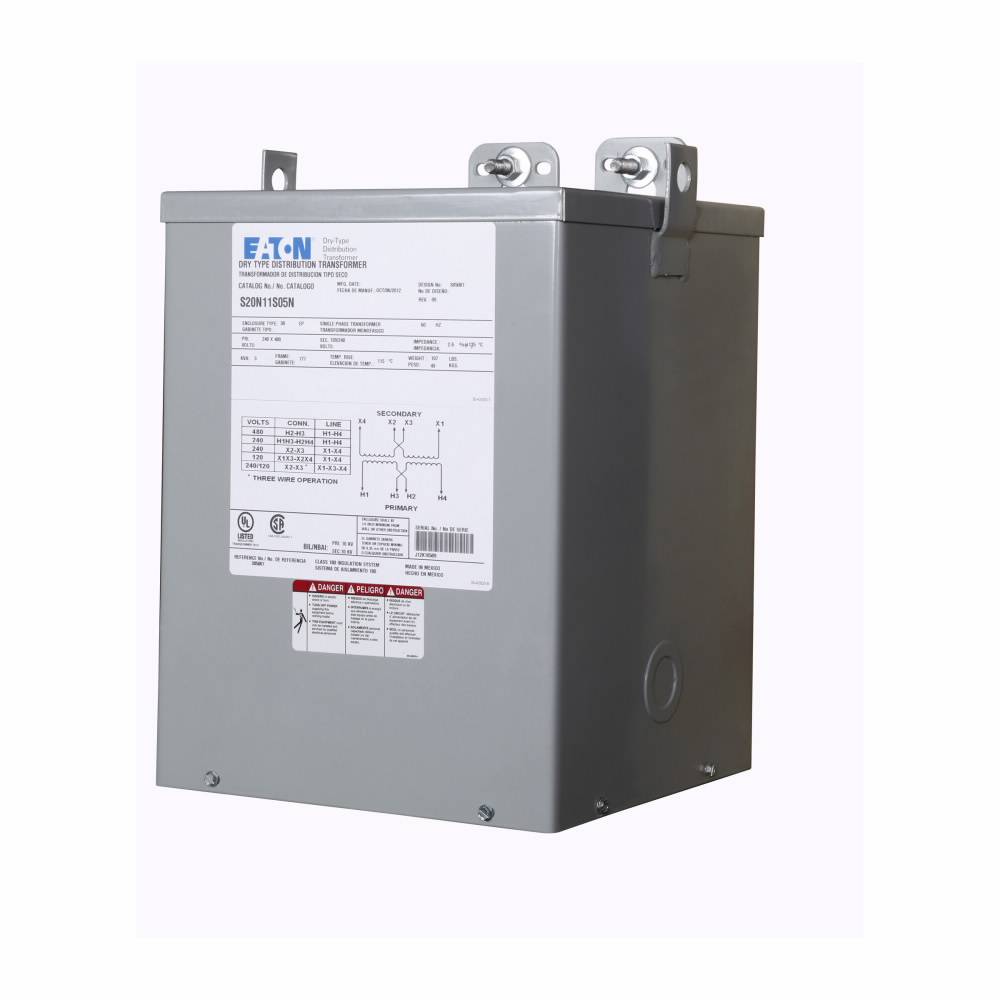 EATON S10N06A05N Type EP Encapsulated Buck and Boost Transformer, 120/240 VAC Primary, 16/32 VAC Secondary, 5 kVA Power Rating, 60 Hz, 1 ph Phase