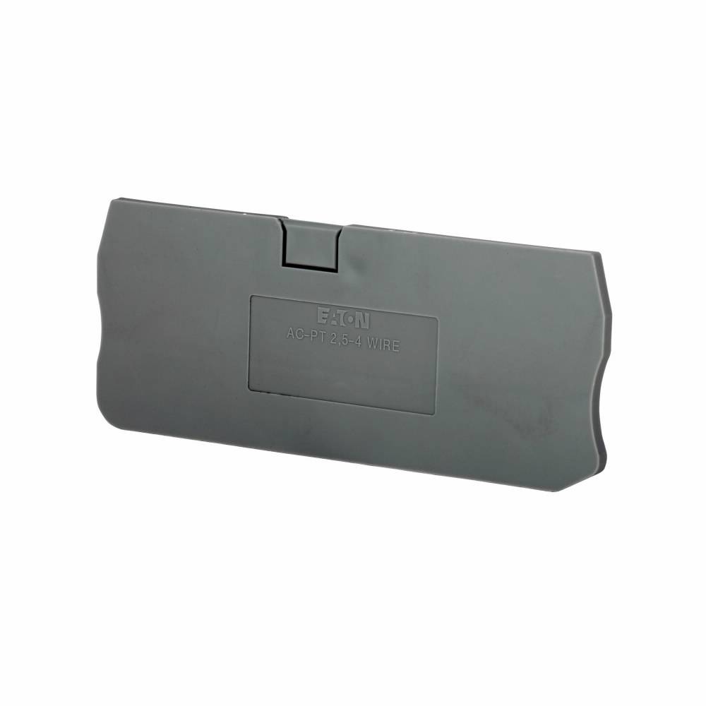 EATON XBACPT25D22 End Cover, For Use With XBPT25D22 and XBPT25D22PE Terminal Block, Gray
