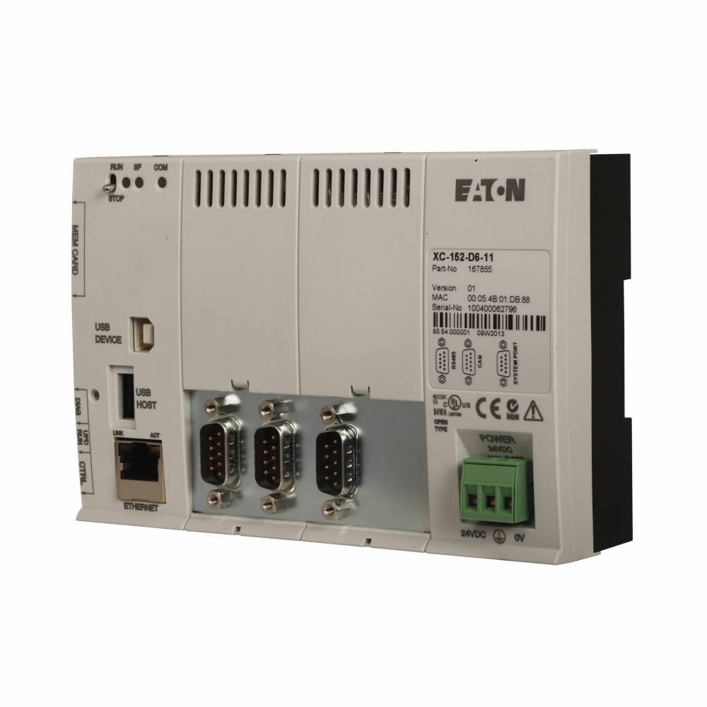 EATON XC-152-D8-11 Windows CE OS CoDeSys Firmware Programmable Logic Controller, 24 VDC