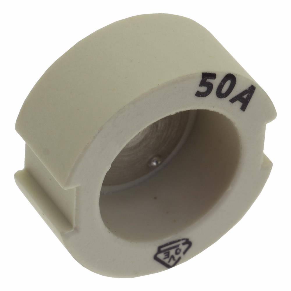Bussmann 50GD33 Screw Cap Gauge Piece, For Use With Type DIII Fuse Links, E33 Base, Non-Indicating DIN Type D Diazed Fuse, 500 V, 50 AV, White