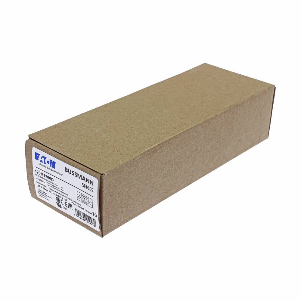 Edison 170M1566D Type T High Speed Fuse, 80 A, 690/700 VAC, 200 kA Interrupt, Class: AR, Square Body