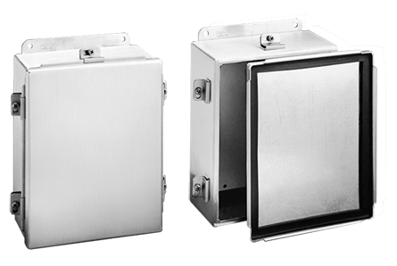 Hoffman A1614NFAL Junction Box, 16 in H x 14 in W x 6 in D, Screw Clamp/Solid Cover, NEMA 4X/IP65 NEMA Rating, Aluminum