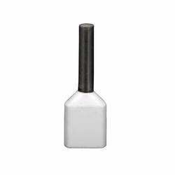 EATON XBAFT3 IEC-XB Non-Insulated Twin Ferrule, 18 AWG, 0.59 in L, Soft Electrolytic Copper, Gray